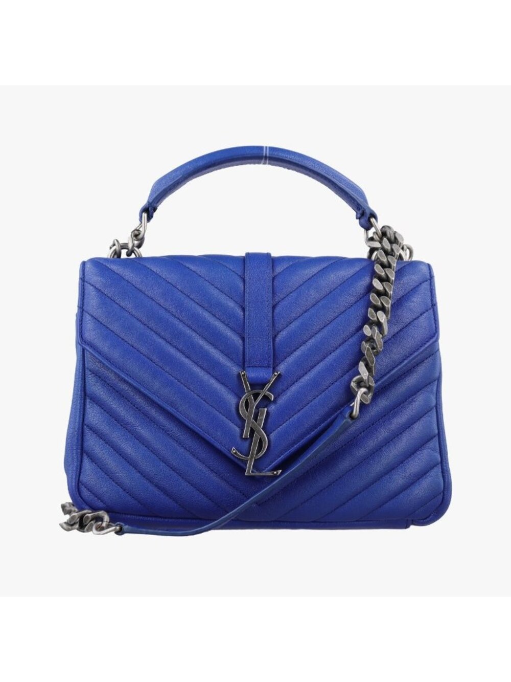 Saint Laurent Carre Blue Leather
